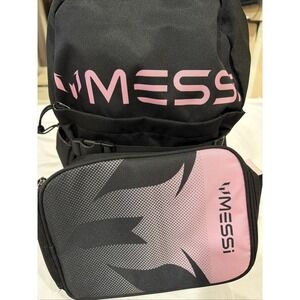 Messi Kids 17" Backpack with Lunch Box Black School Supplies New Ships Fast